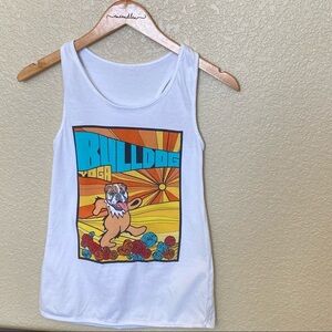 Bulldog Yoga Tank Top white